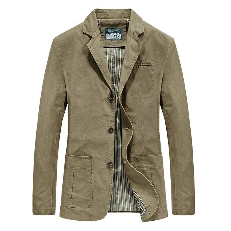 Men's casual lightweight navy blue blazer with a tailored fit.