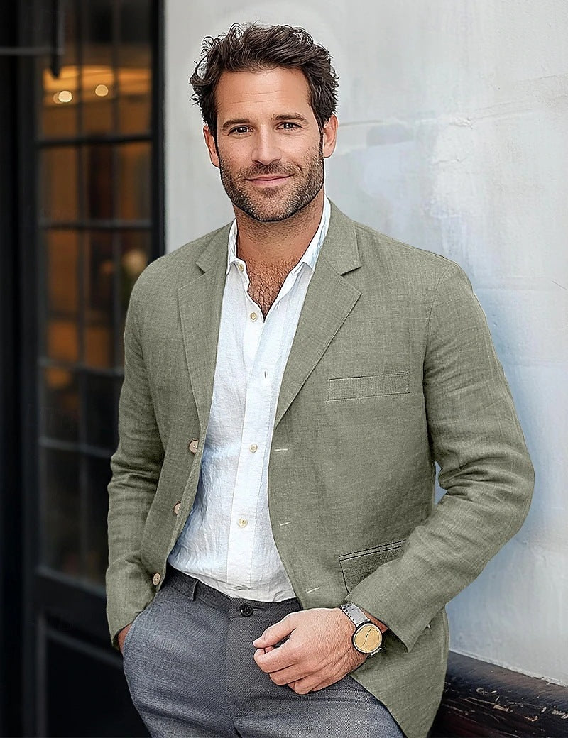 Stylish menswear: A men's linen blazer for effortless smart casual occasions.