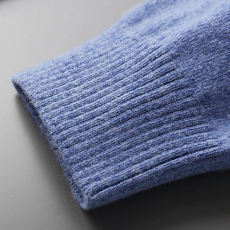 Soft knit men's long sleeve sweater polo, ultimate comfort for everyday casual wear & versatile fashion.