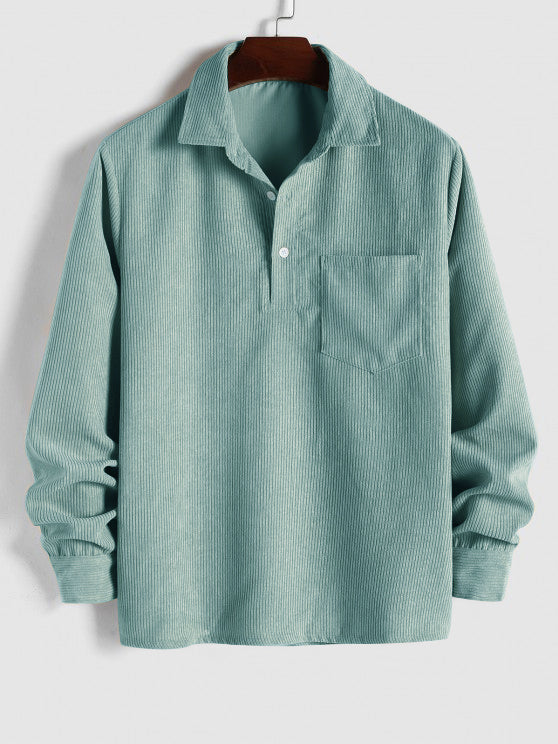 Classic men's casual shirt with button-up front and chest pocket.