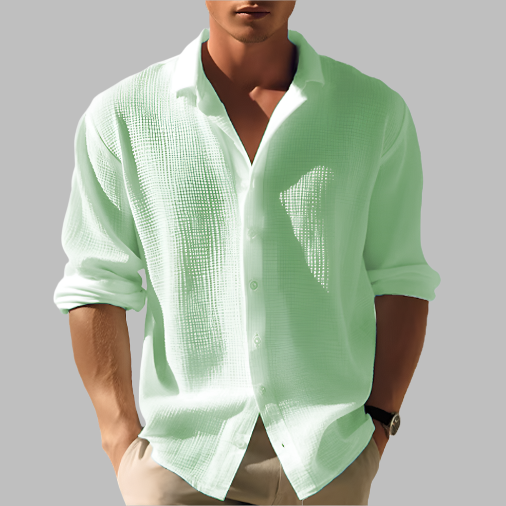 Lightweight and comfortable men's stand collar shirt for everyday wear