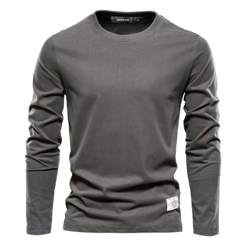 Essential men's long sleeve casual shirt, a stylish and comfortable layering top.