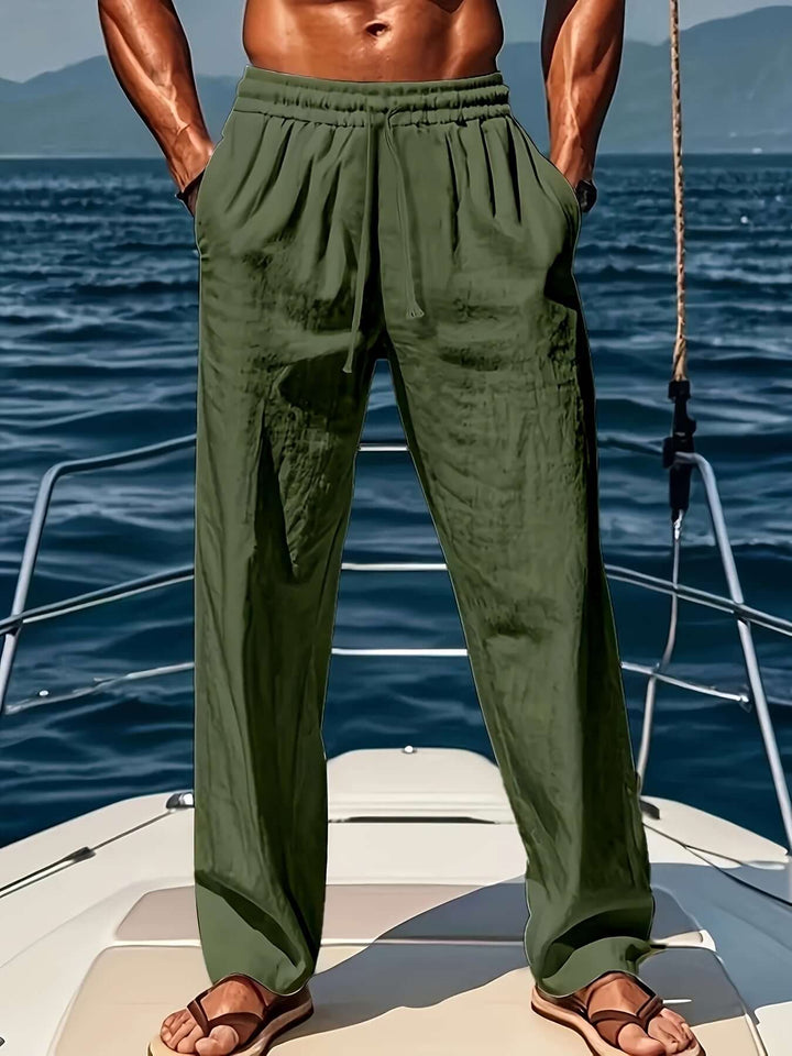 Men's comfortable drawstring waist trousers, perfect for a relaxed casual look.