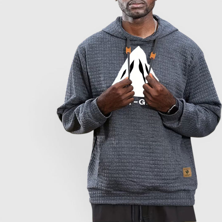 Modern men's casual hoodie, versatile pullover for comfortable winter style.