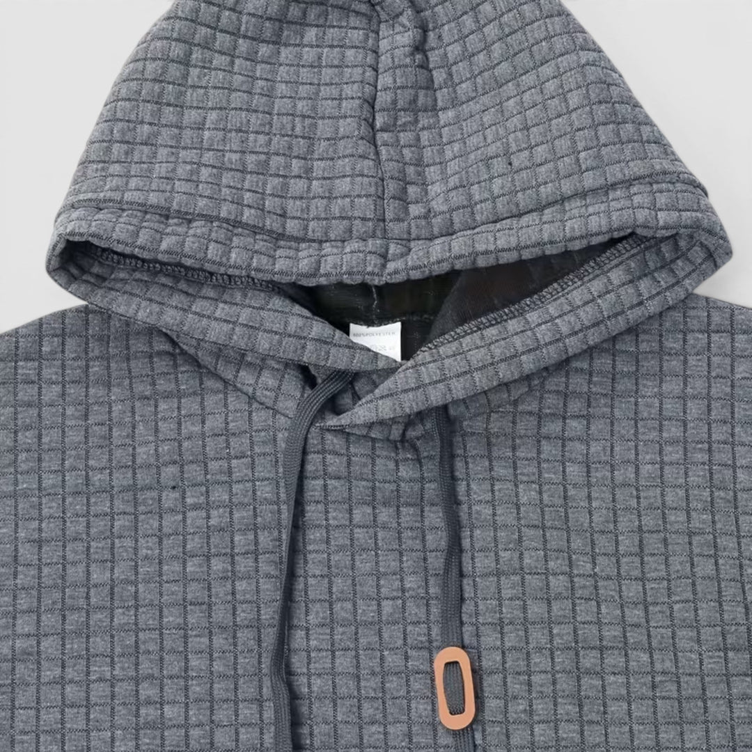 Warm men's winter hoodie, a comfortable pullover for casual layered looks.