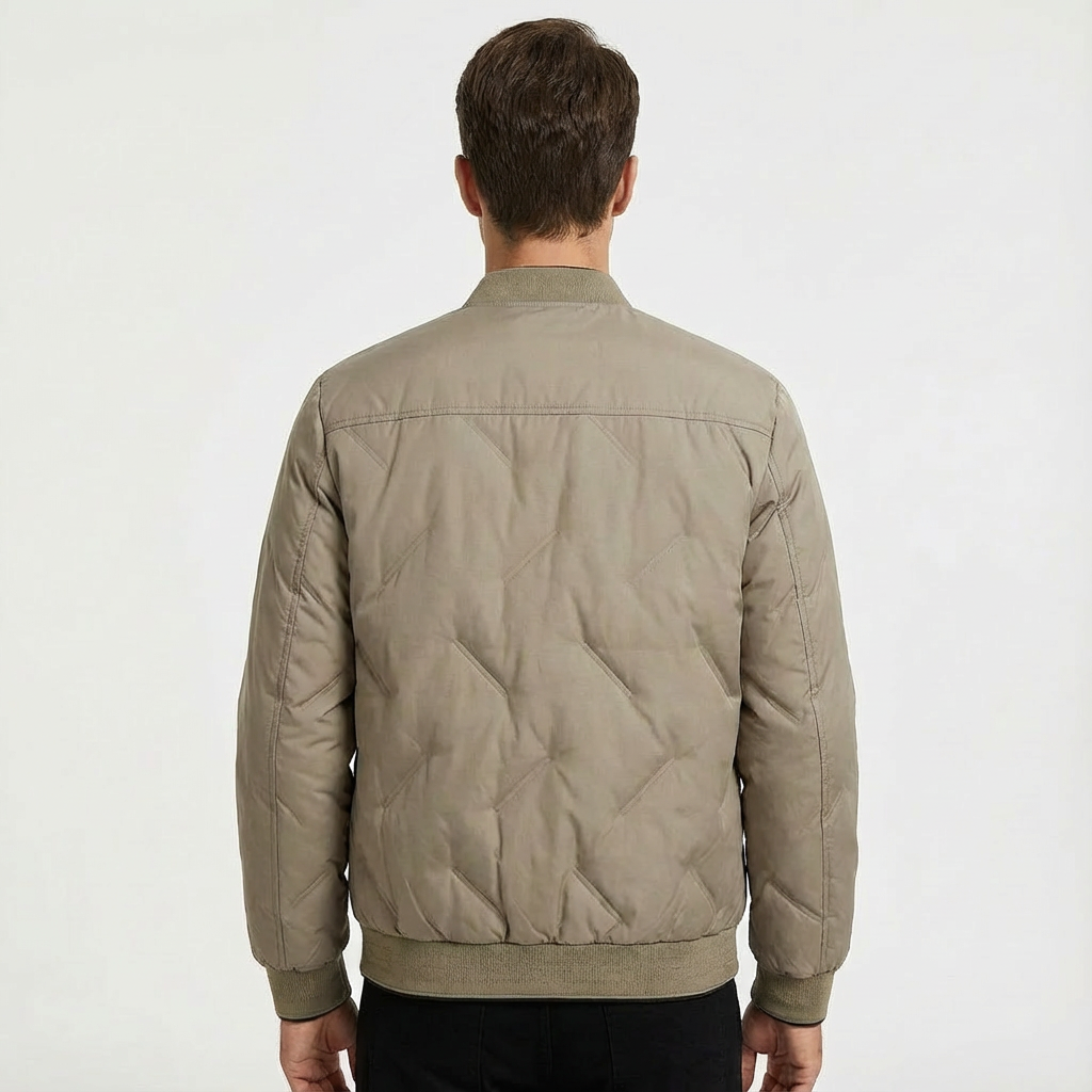 Stylish men's lightweight quilted bomber jacket, ideal for autumn & spring outerwear.