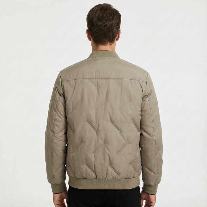 Stylish men's lightweight quilted bomber jacket, ideal for autumn & spring outerwear.