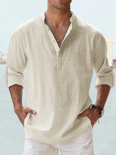Versatile men's relaxed fit casual shirt, stylish and breathable for modern everyday fashion & summer comfort.