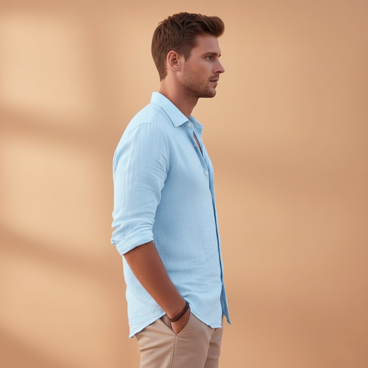 Classic short sleeve button-down shirt for men, perfect for casual wear