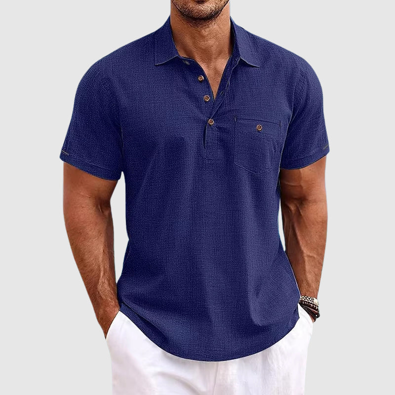 Everyday men's short sleeve polo shirt for casual wear, a comfortable and stylish warm weather staple.