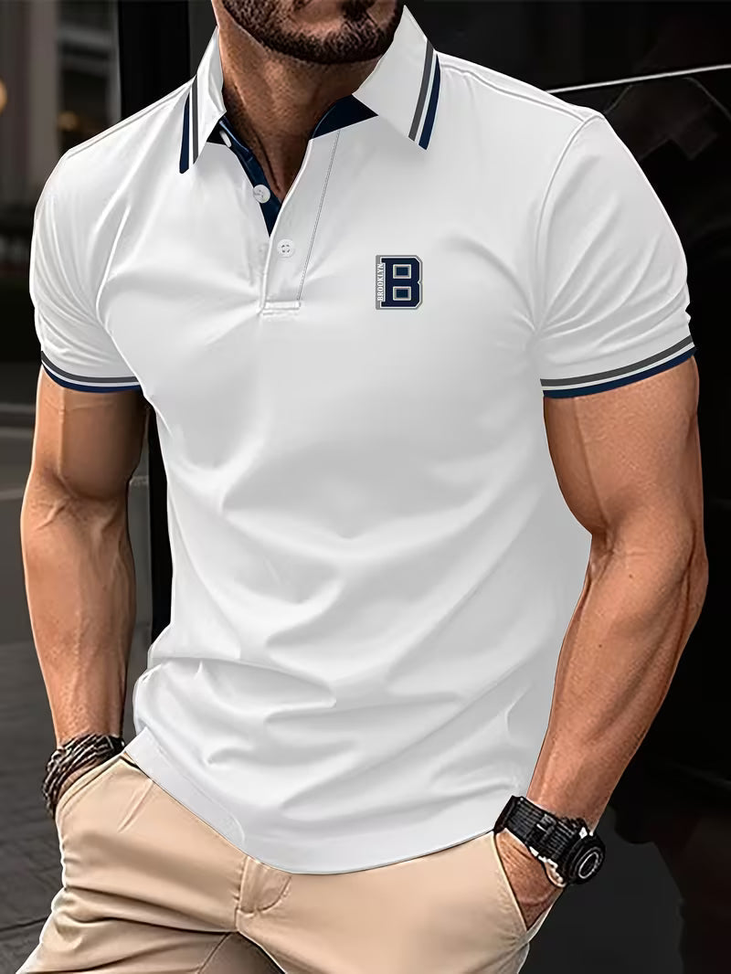 Classic men's short-sleeve polo shirt, a comfortable & stylish top for versatile smart-casual apparel.