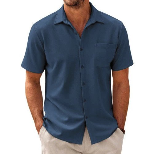 Everyday wear men's short sleeve top, solid color and easy to style.