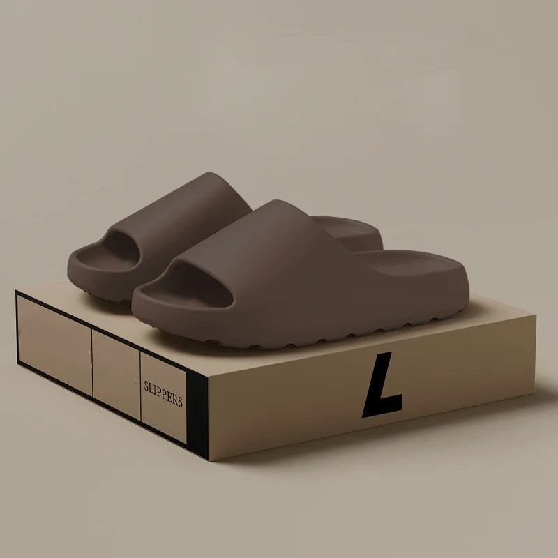 Modern design men's casual slip-on slippers. Versatile comfort footwear for both indoor relaxation & outdoor errands.