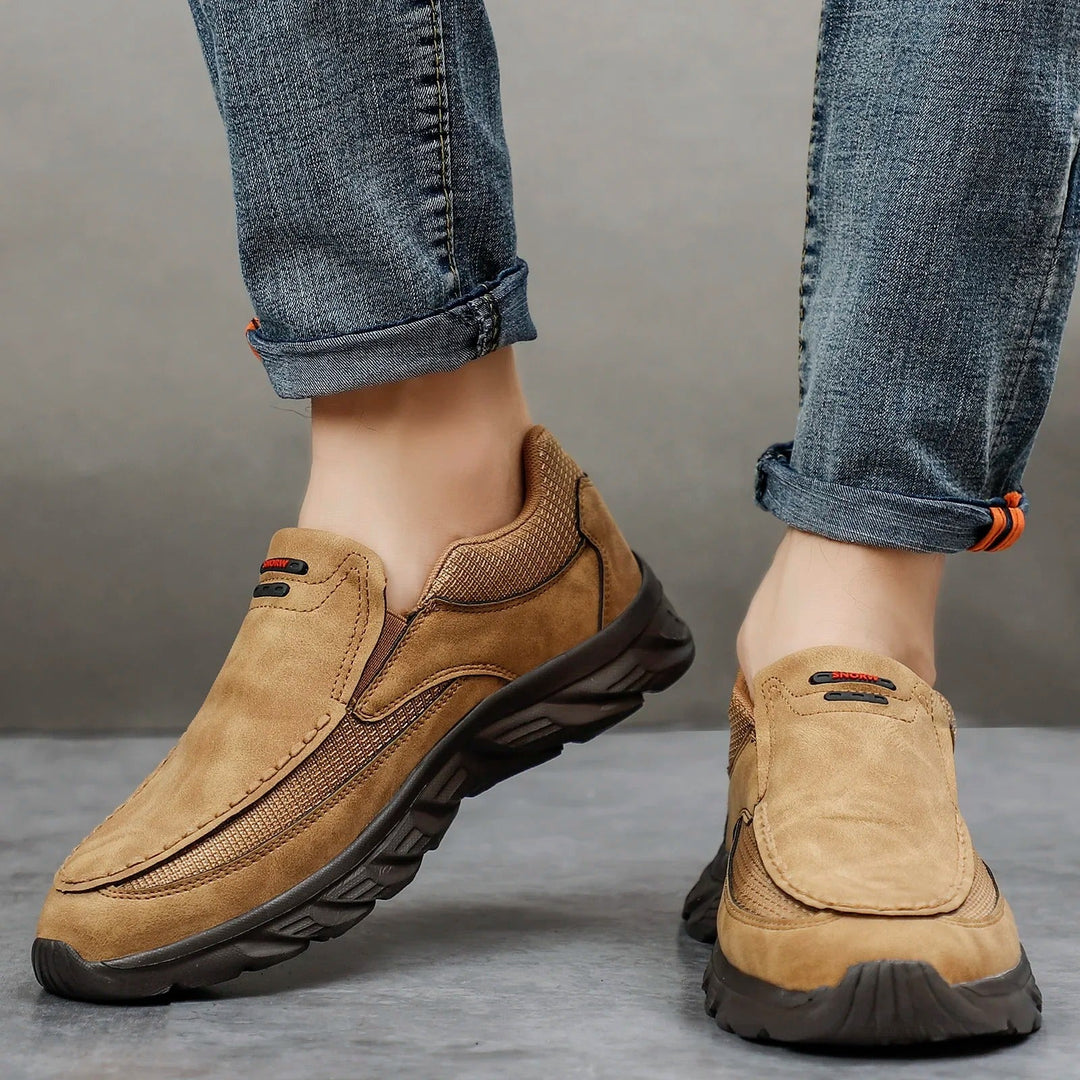 Lightweight men's casual loafers, slip-on design for ultimate comfort & breathability. Perfect driving & travel shoes.