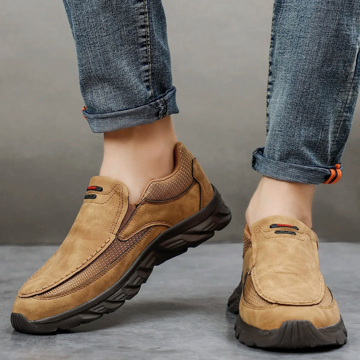 Lightweight men's casual loafers, slip-on design for ultimate comfort & breathability. Perfect driving & travel shoes.