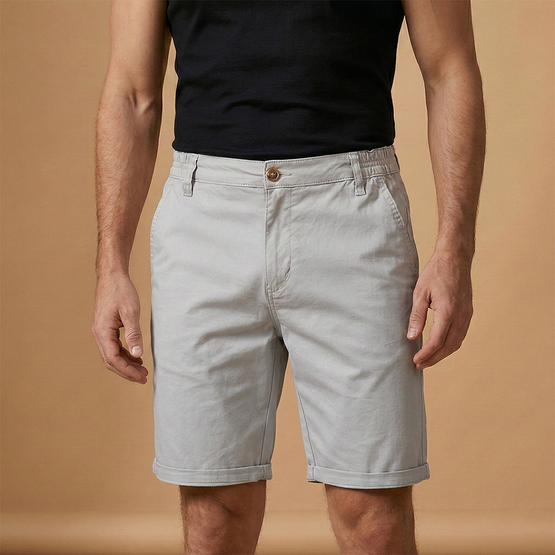 Lightweight men's structured fit shorts, your go-to for warm weather style.