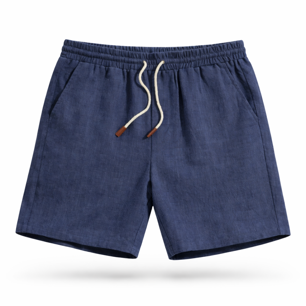 Comfortable men's summer shorts featuring an elastic drawstring waist for a perfect, relaxed fit.