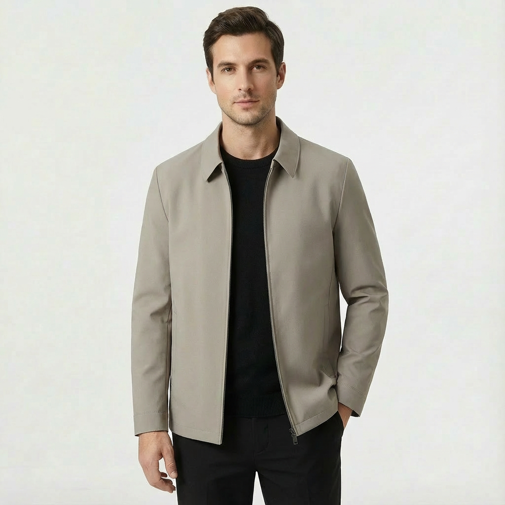 Men's outerwear: a stylish, zip-front Harrington jacket for casual layering.