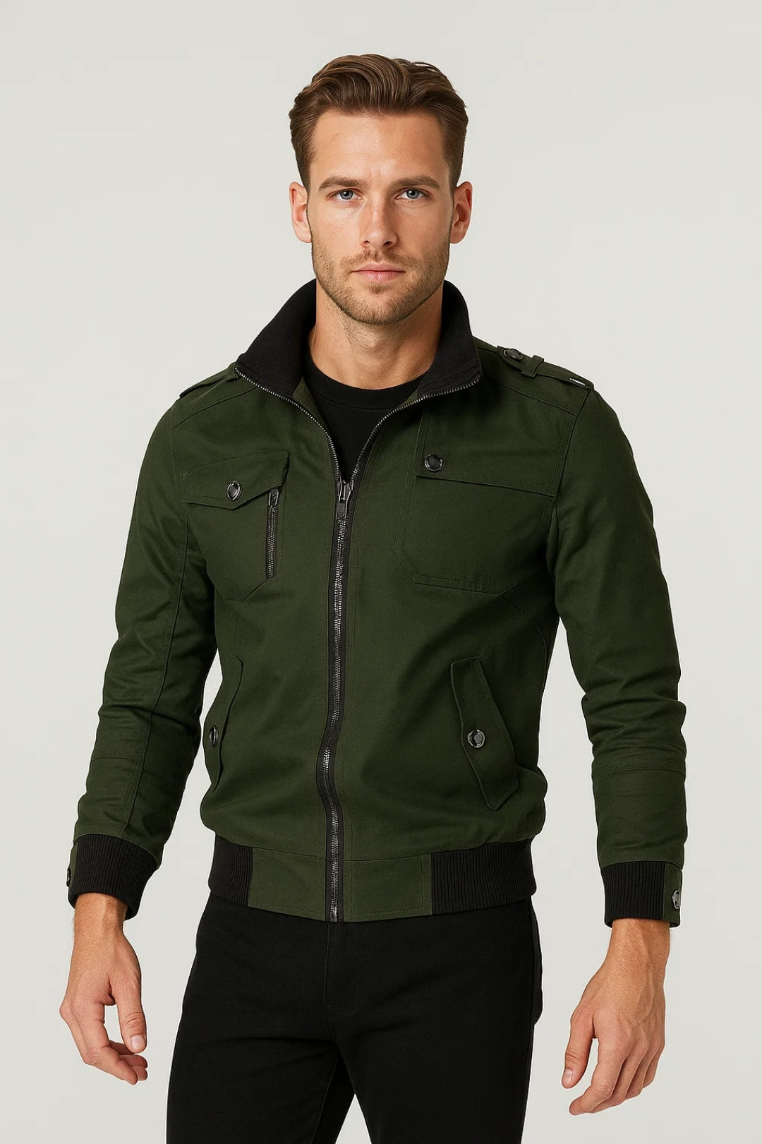 Lightweight men's zip jacket, versatile outerwear for everyday casual style. Regular fit, ideal for spring & fall.