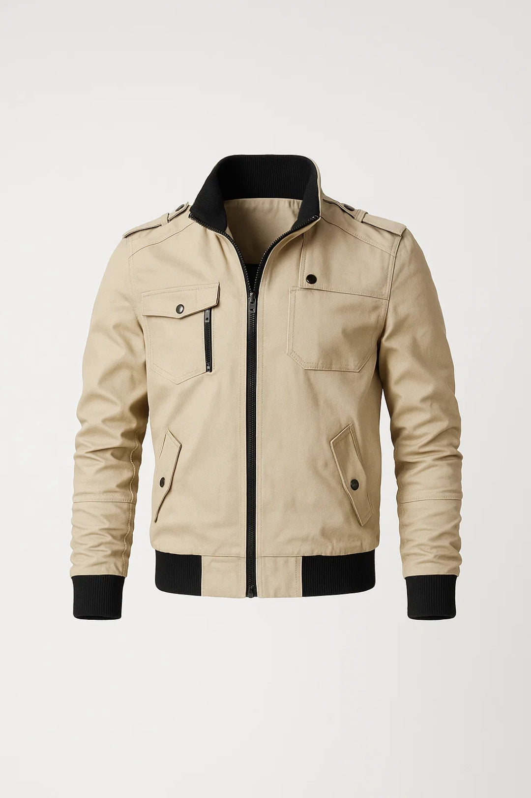 Essential men's lightweight casual zip jacket. Durable outerwear, perfect for layering in everyday spring & fall fashion.