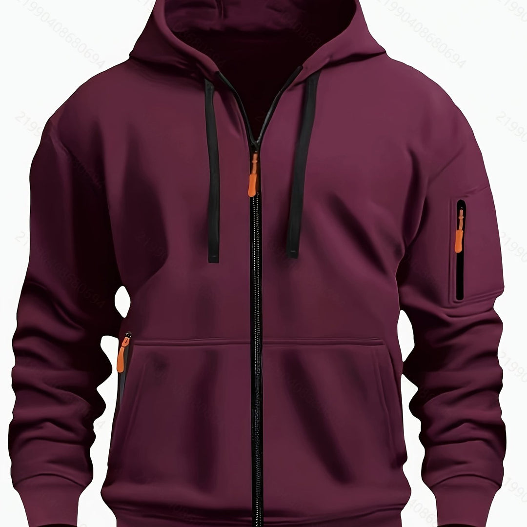 Men's activewear: a functional and stylish zip-up hooded jacket