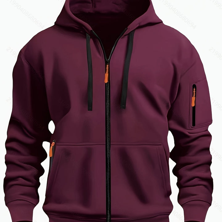 Men's activewear: a functional and stylish zip-up hooded jacket