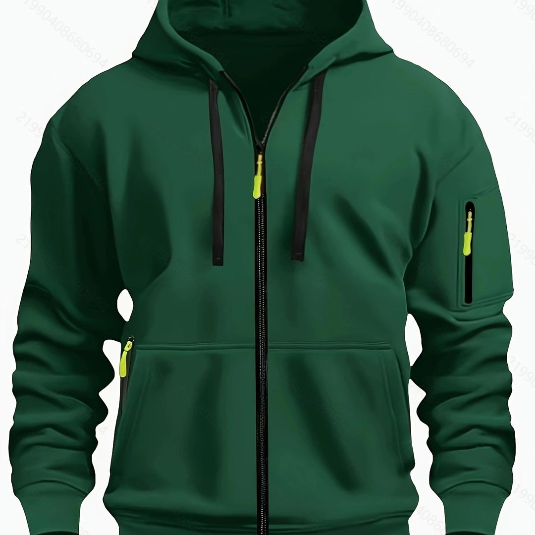 Men's winter clothing staple: a warm and comfortable zip hoodie