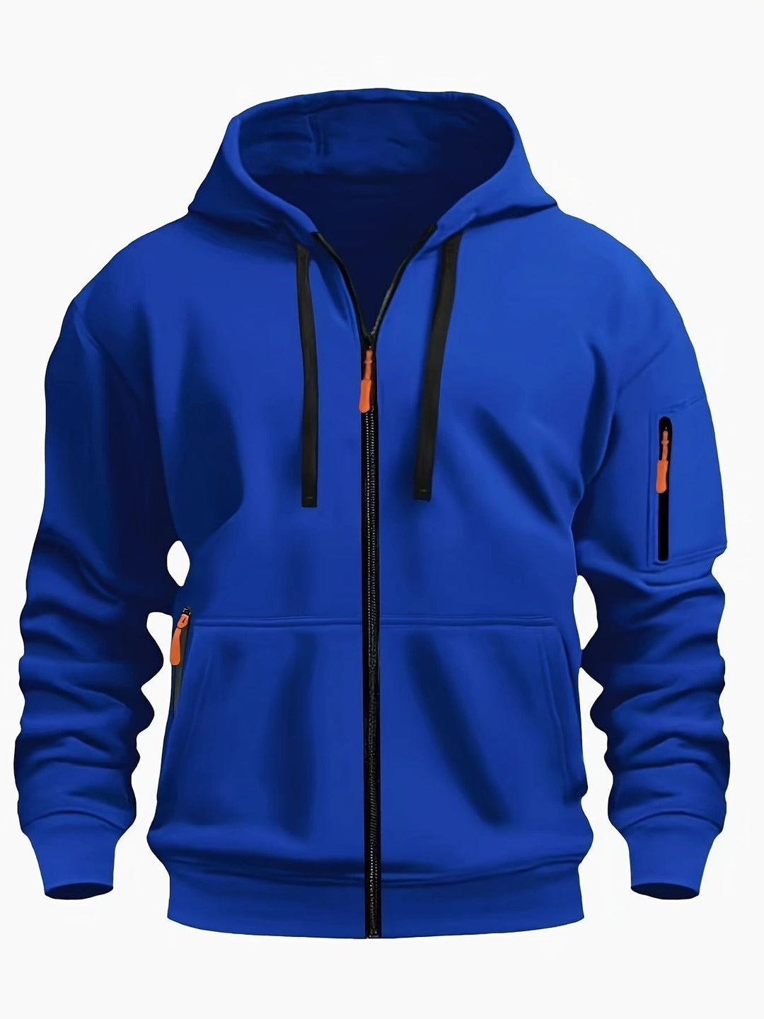 Warm winter clothing: men's casual zip hoodie with adjustable hood
