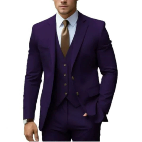 Business attire upgrade: Men's tailored 3-piece suit with a refined waistcoat.