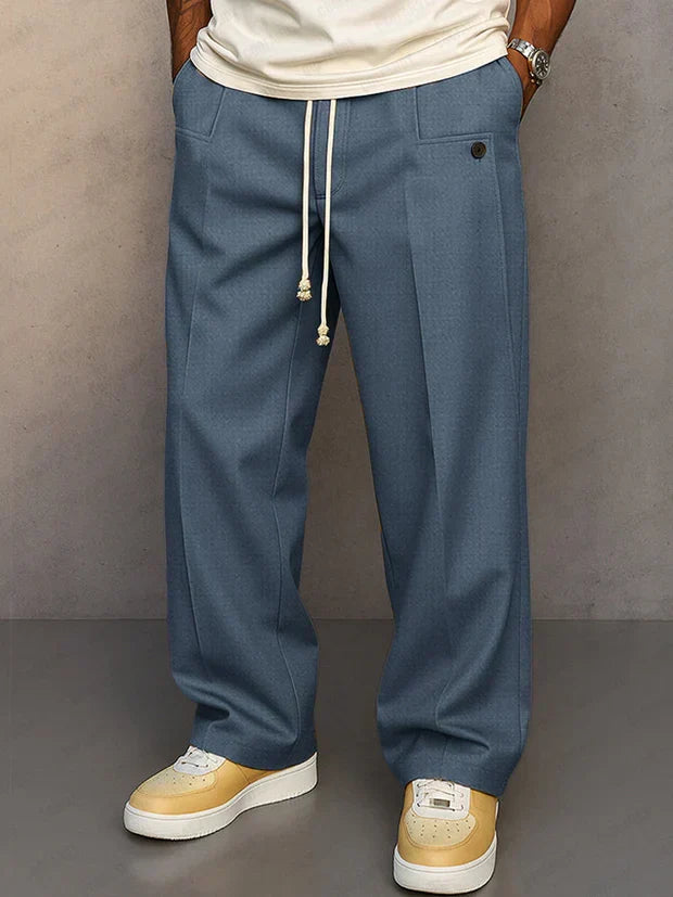 Versatile men's classic drawstring pants. Adjustable waist for ultimate comfort & a sleek casual style.
