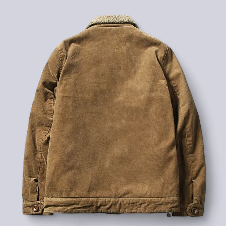 Stylish man in a casual classic autumn jacket. Soft interior ensures comfort and warmth for cool weather.