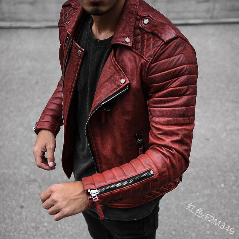 Stylish men's classic biker jacket in black, offering urban edge & versatile fashion for everyday street style. Mens apparel.