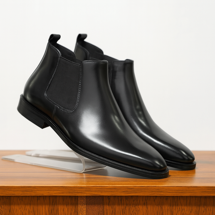 Stylish men's brown Chelsea boots with durable sole, comfortable pull-on design for smart casual fashion.