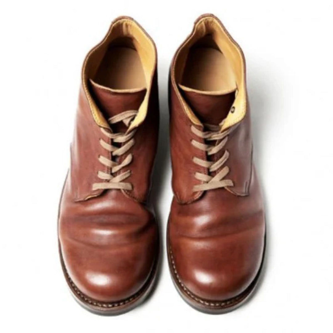 Comfortable men's everyday boots in black or brown. Durable classic design, perfect versatile fall/winter footwear.