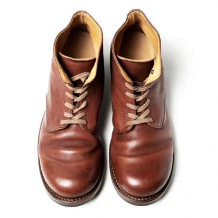 Comfortable men's everyday boots in black or brown. Durable classic design, perfect versatile fall/winter footwear.