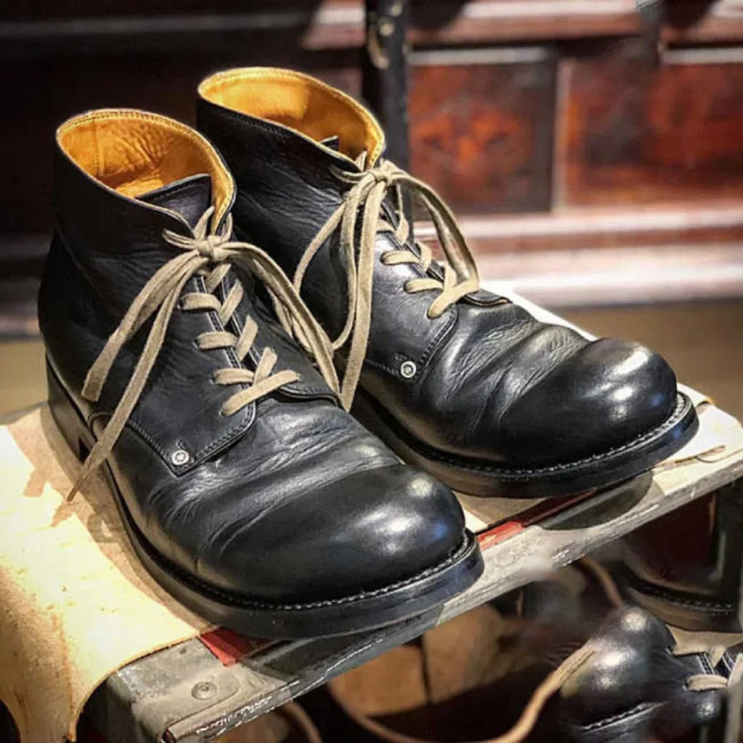 Timeless men's classic brown leather boots. Versatile everyday footwear for ultimate comfort & durable wear.