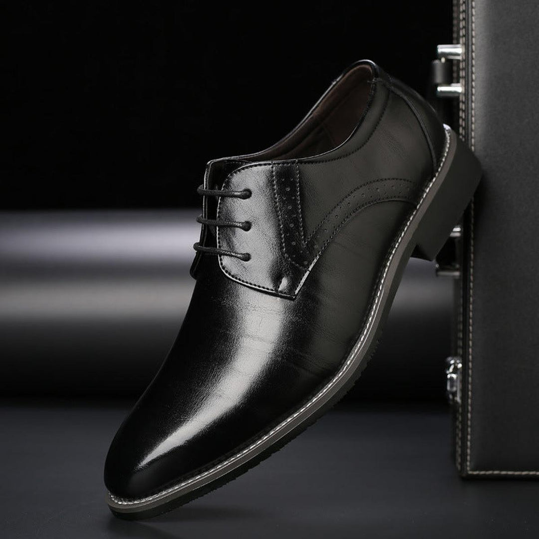 Durable men's lace-up shoes, black formal footwear for any occasion by Nathan