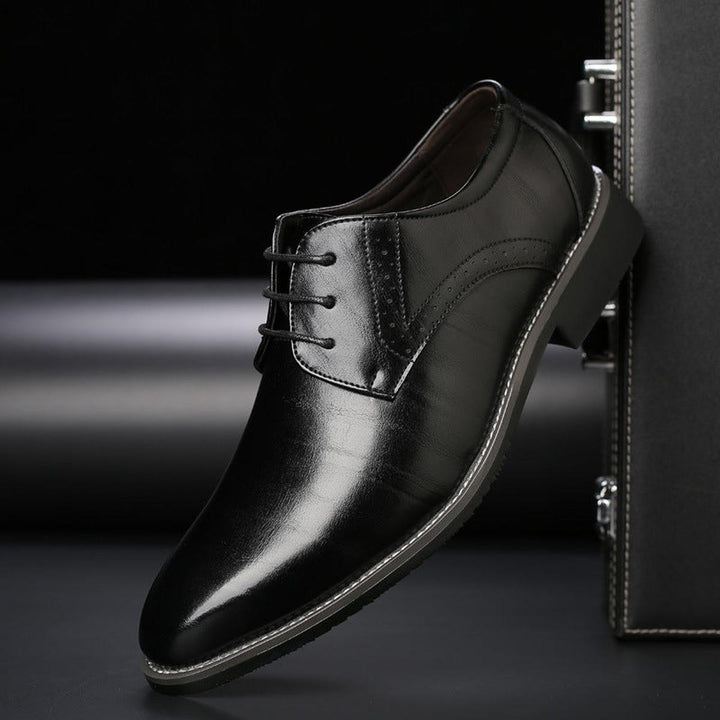 Durable men's lace-up shoes, black formal footwear for any occasion by Nathan