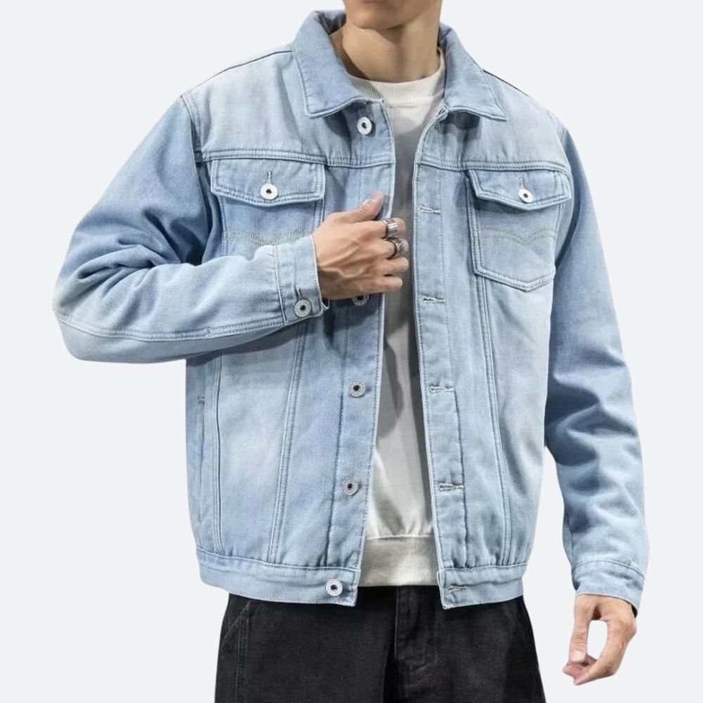 Stylish men's black classic everyday jacket. Perfect casual outerwear for modern men's fashion.