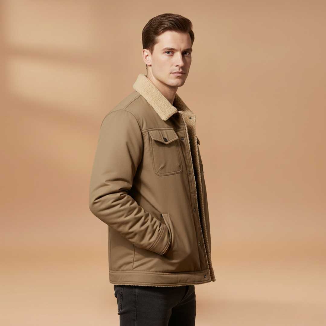 Durable outerwear: men's zip-up bomber jacket in classic style