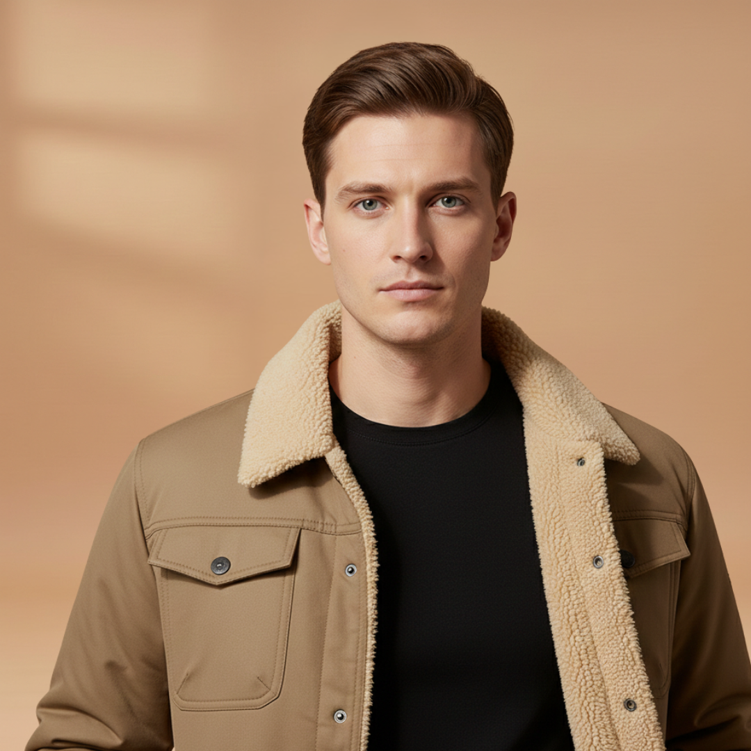 Fall fashion essential: men's ribbed collar bomber jacket