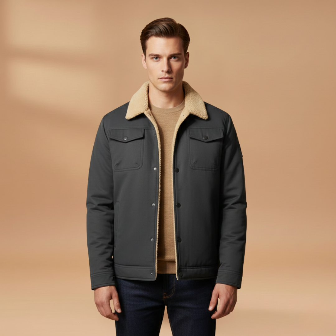 Men's zip jacket with ribbed cuffs and hem for a snug fit