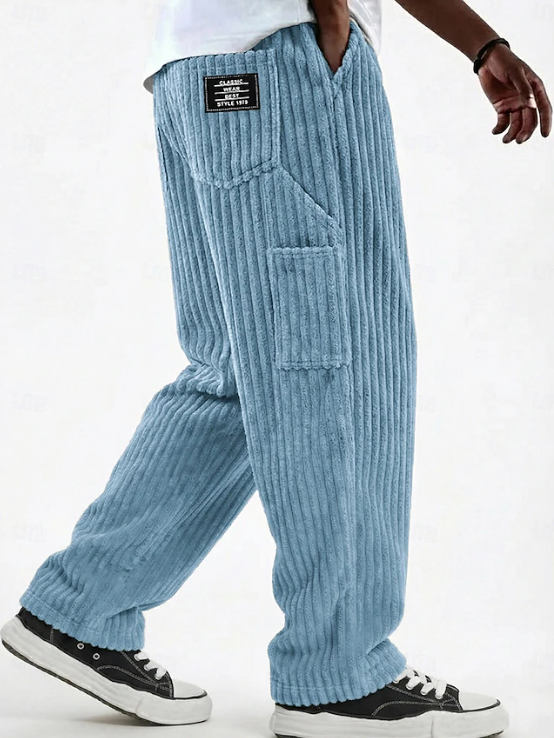 Relaxed fit men's classic corduroy pants, perfect for everyday comfort & style.