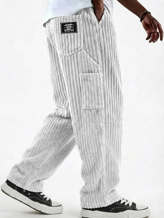 Men's durable corduroy trousers, classic design for everyday relaxed wear.