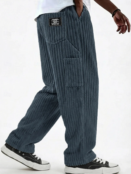 Comfortable men's everyday corduroy pants, timeless style for casual fashion.