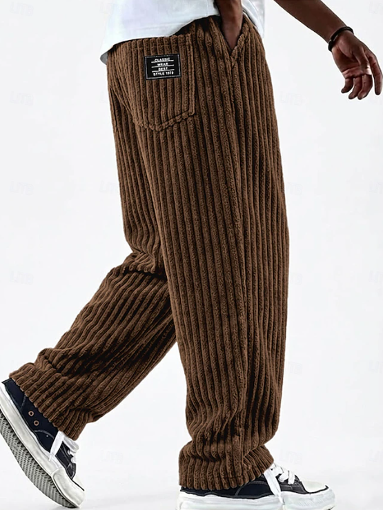 Men's comfortable corduroy everyday trousers, classic style for durable casual wear.