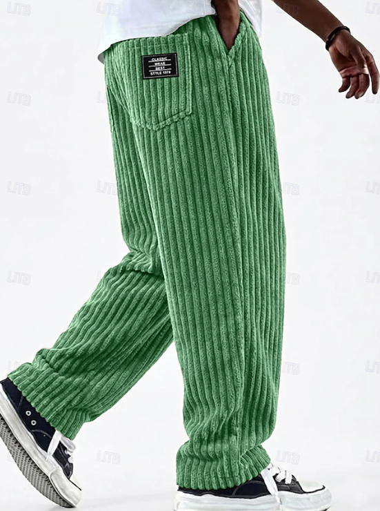 Classic men's corduroy trousers, durable & comfortable for all-day casual wear.