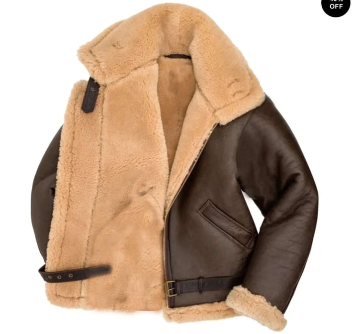 Sophisticated men's flying jacket in brown, offering classic style and comfort, ideal for cool weather.