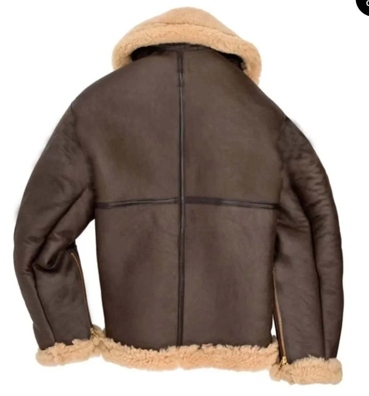 Durable men's brown bomber jacket with adjustable fit, a quintessential classic outerwear piece.