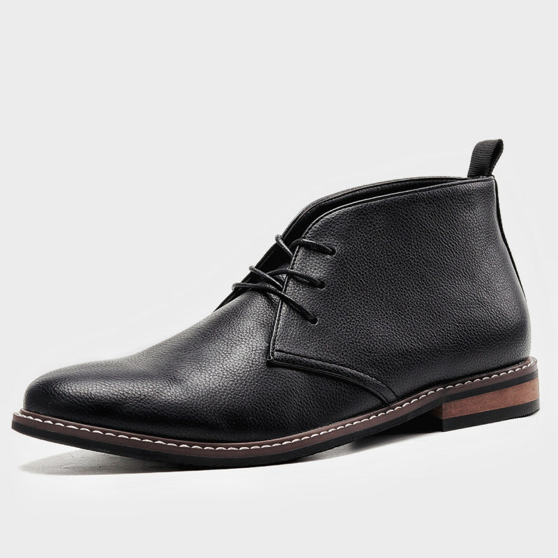 Stylish men's casual leather boots, perfect for boot season and adding flair to outfits.